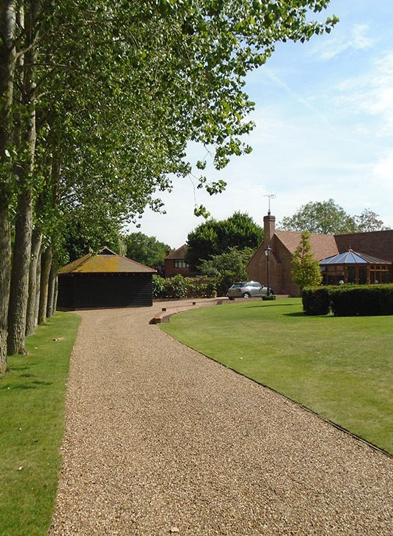 Driveway leading up to the detached annexe