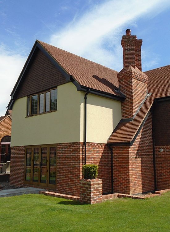 New two storey extension including decorative brick chimney